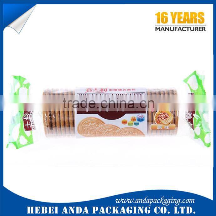 Custom cookie palstic packaging, cookie wrapper pouch biscuits packaging with clear window