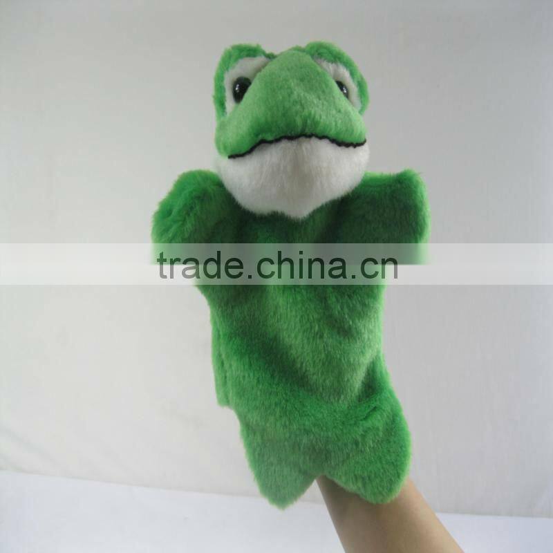 Funny plush frog hand puppet