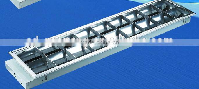 ceiling 2X40W T8 Reflective louver fitting with aluminum sheet grid white paint base louver fitting lamp with electronic ballast