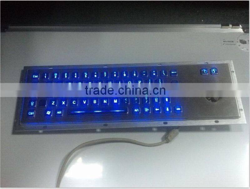 LED backlight gaming metal keyboard with trackball