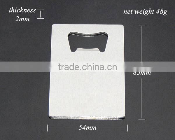 Stainless Steel Brushed Metal Credit Card Shaped Cheap Bulk Bottle Opener