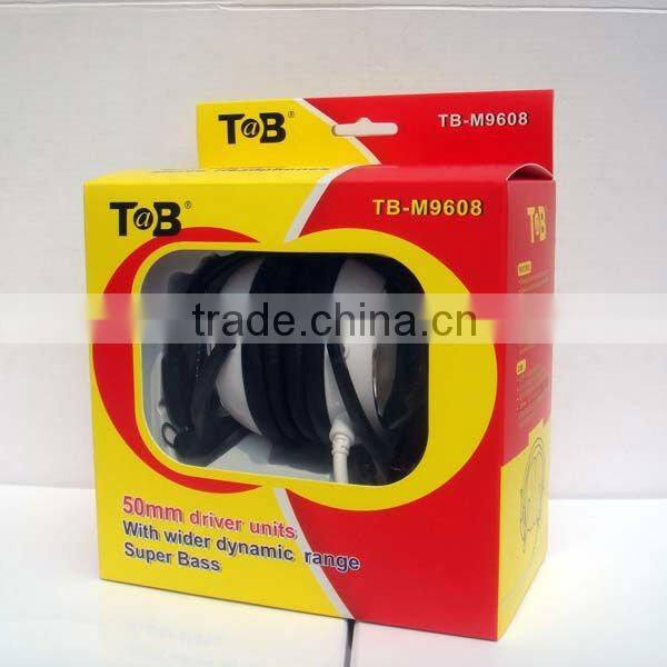 2015 hot selling stylish foldable headphone with 50mm speaker, headphone with mic for music for gaming