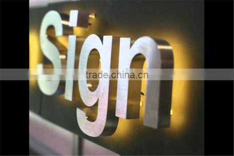 Super popular Stainless steel LED backlit back lit acrylic sign