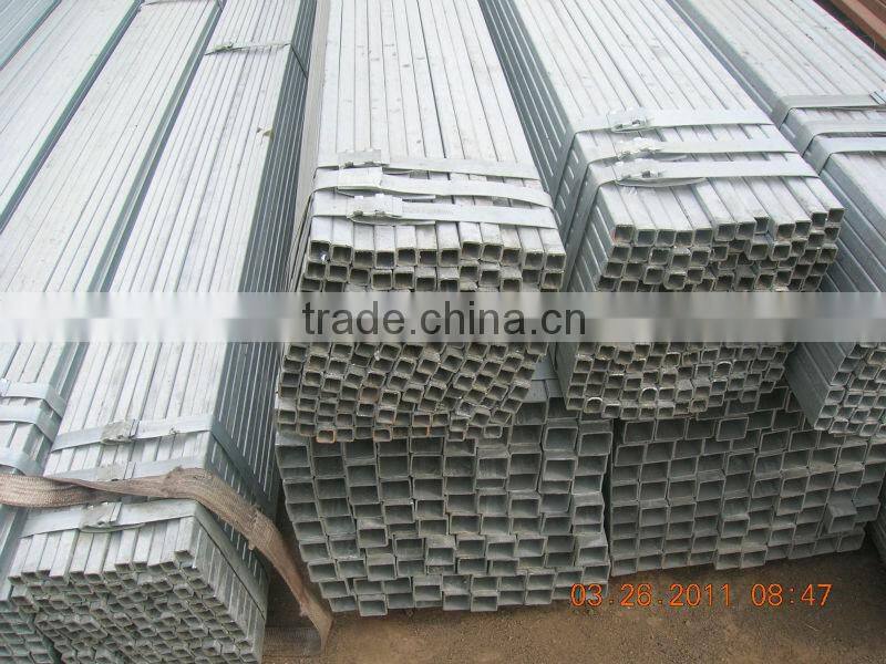 Galvanized square steel pipes