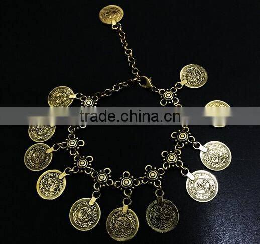 >>New design Punk Style Statement Boho coin bracelet jewelry/
