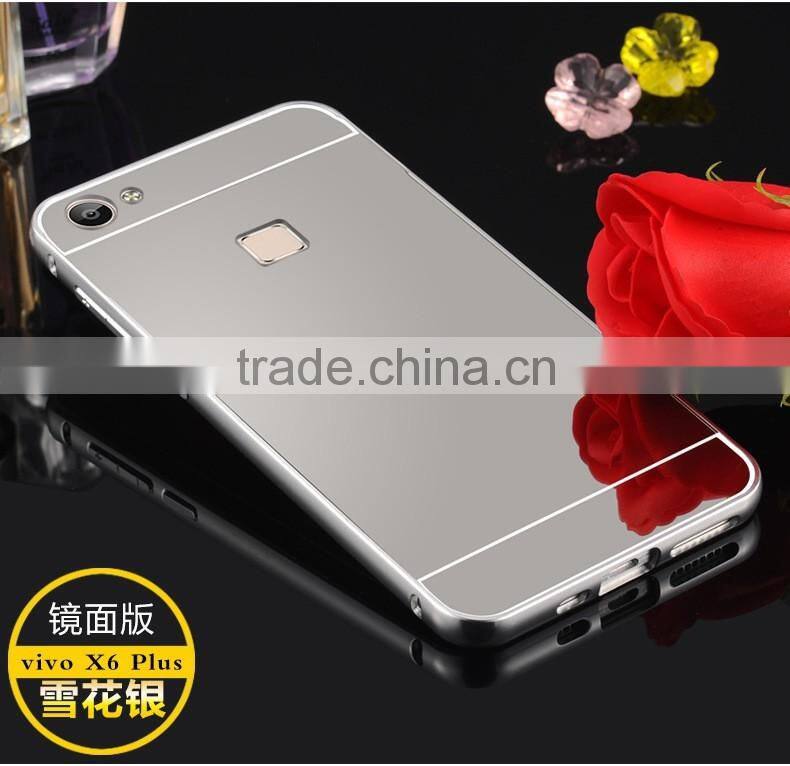 Luxury Aluminum Bumper Ultra-thin Mirror Back Metal Case Cover for Apple Iphone SE