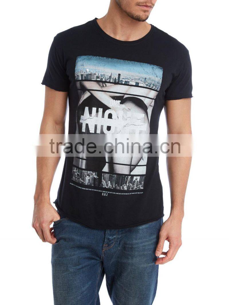 Custom T shirt with silk screen print and combed soft cotton