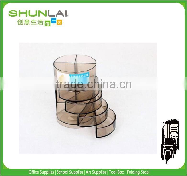 Transparent plastic rotate pen holder plastic pen stand plastic holder pencil holder