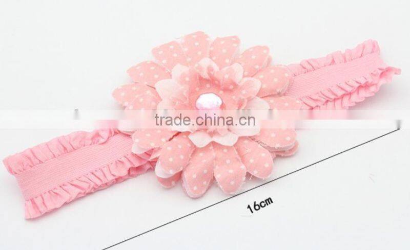 Top elastic sunflower headband for baby,wholesale nylon headbands