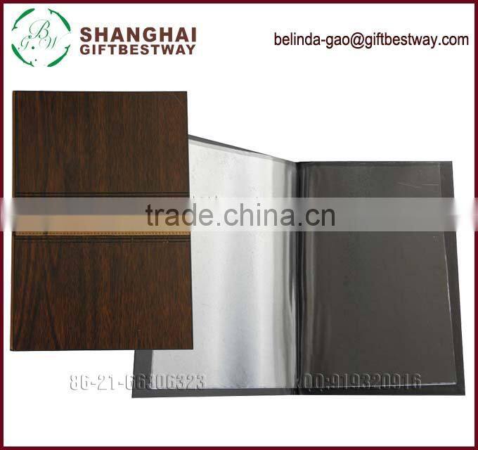 New promotional wholesale restaurant wood menu cover