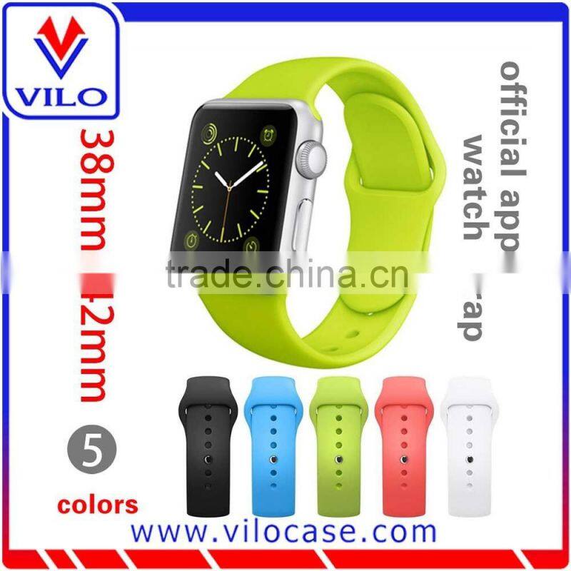 Fashion green silicone watch band for apple watch, silicone watch strap