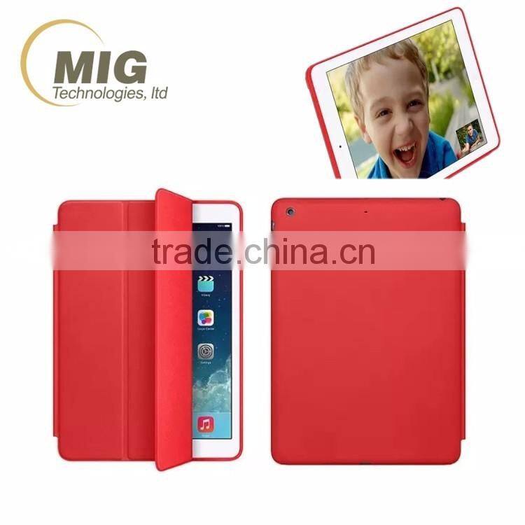 high quality leather case microfiber inside with strong magnet, for ipad pro case