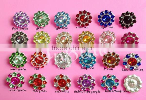 stock 21*13mm rhinestone Christmas santa hat button slider for ribbon 3/8" hair bow center(BTN-5393)