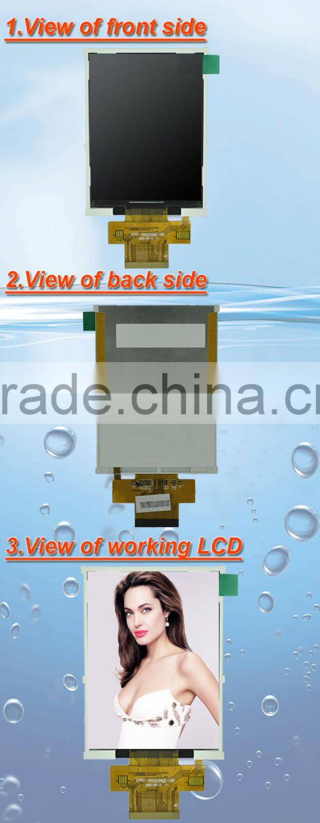 3.2inch 240*320 ILI9341V portrait tft lcd module with mcu interface