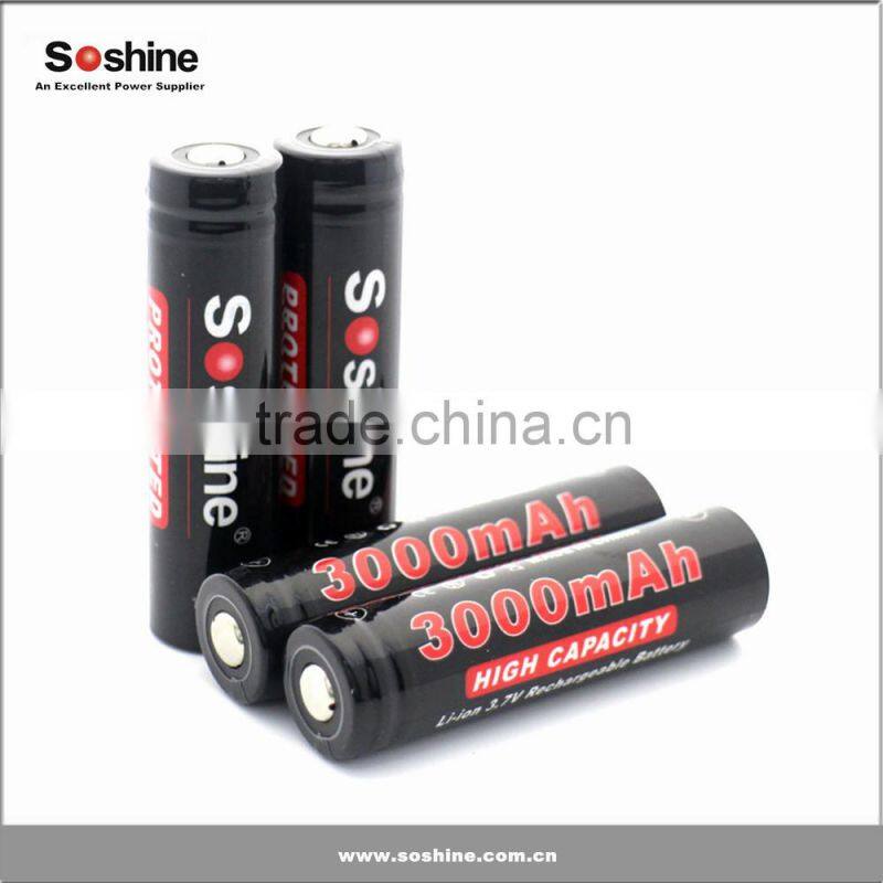 New 18650 Li-ion Batteries 3.7V 3000mAh recharge li-ion 18650 battery for LED Touch Flashlight Battery