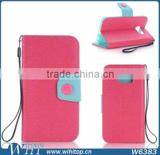 Fashion Korean Style Magnetic Flip Leather Case Stand Wallet Holster For Samsung Galaxy S6 G9200