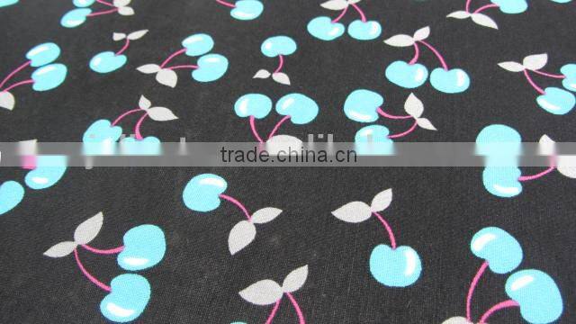 blue cherry mesh Spandex nylon 4070 Elastic silk chiffon floral printed fabric