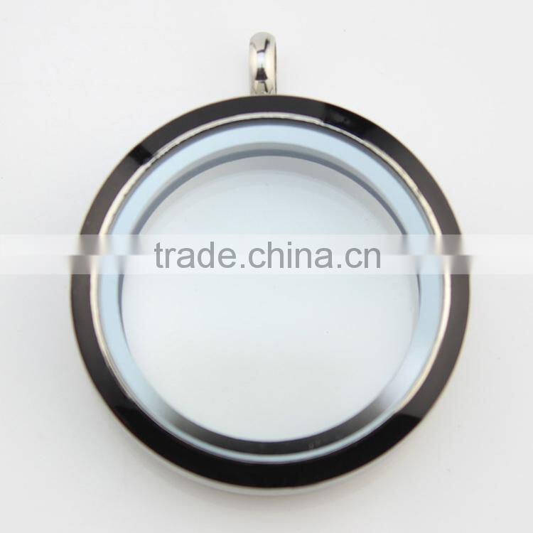 DIY 30mm orange enamel colored 316L stainless steel screw large floating charms locket