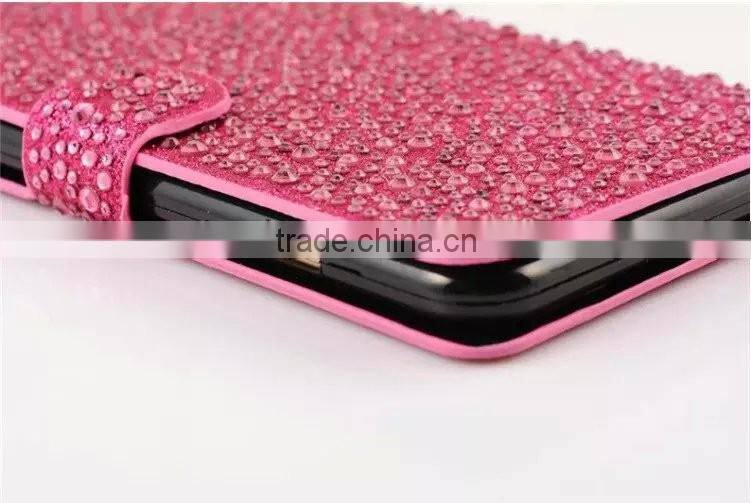 Rhinestone Phone Case OEM Flip Leather Case Cover For Samsung Galaxy Grand 2