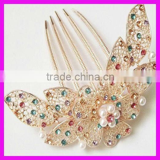 Fashion accessory rhinestone crystal hair comb for young beauty women manufacturers BY 1865