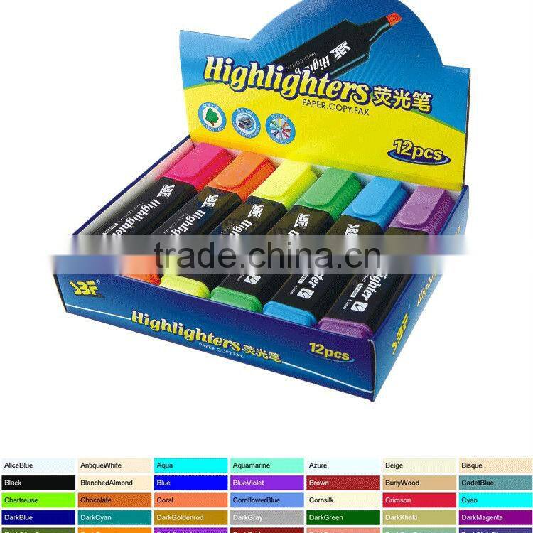 Hot sale flat shape fluorescent highlighter item 506