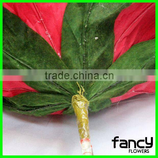 cheap single fabric red velvet rose flowers for wedding decoration