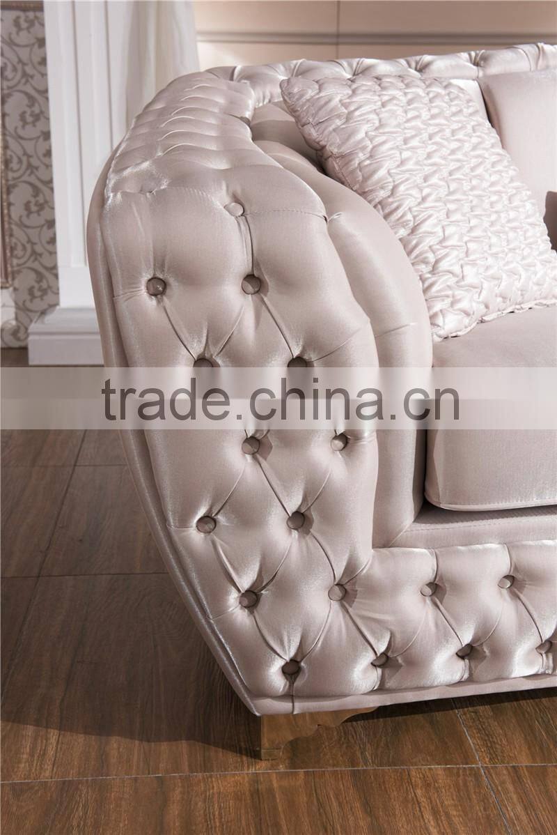 High quality furniture European style classical Chesterfield elegant silk fabric AL044