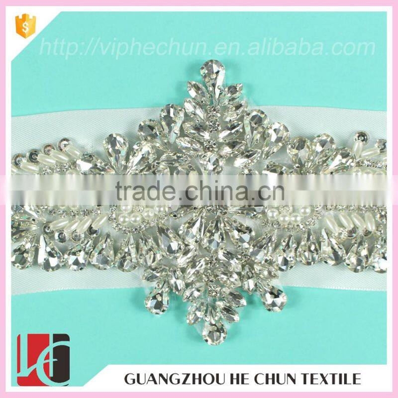 HC-11-1 Hechun Decorative Wedding Gown Blind Bead Crystal Applique Trim