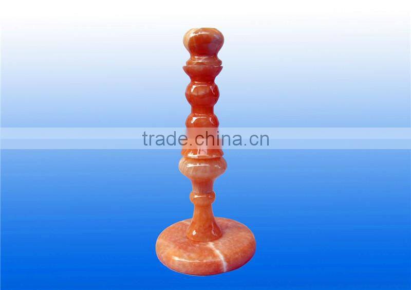 Finest made natural yellow jade stone lampstand