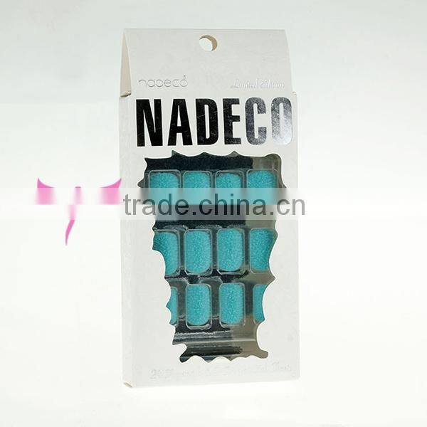 Newly 24PCS Bule Color Velvet Nail Tips