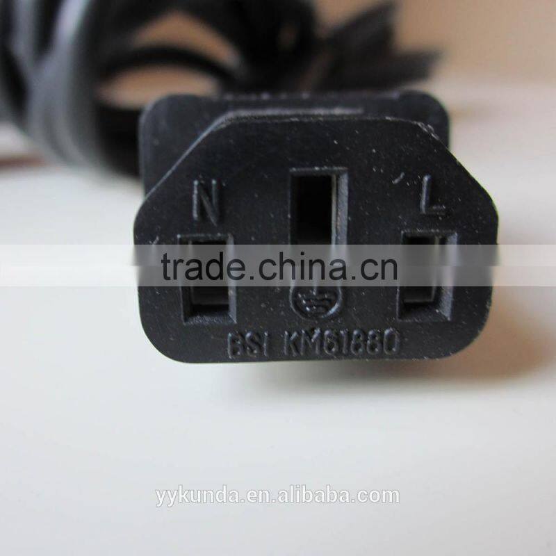 UK British Standard 3 prong power cord BS Power cord plug for home appliances