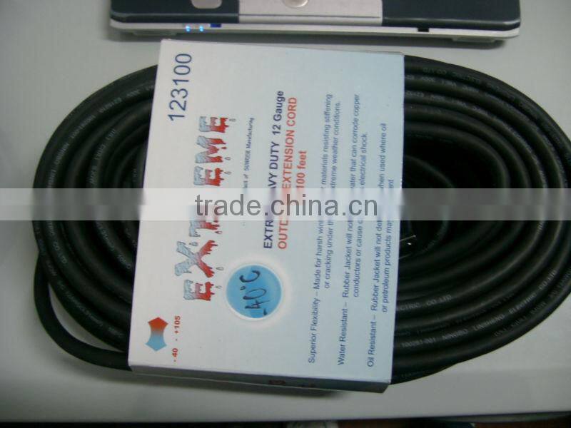 US Heavy Duty Extreme weather cold oil resistant extension cord SJTOW