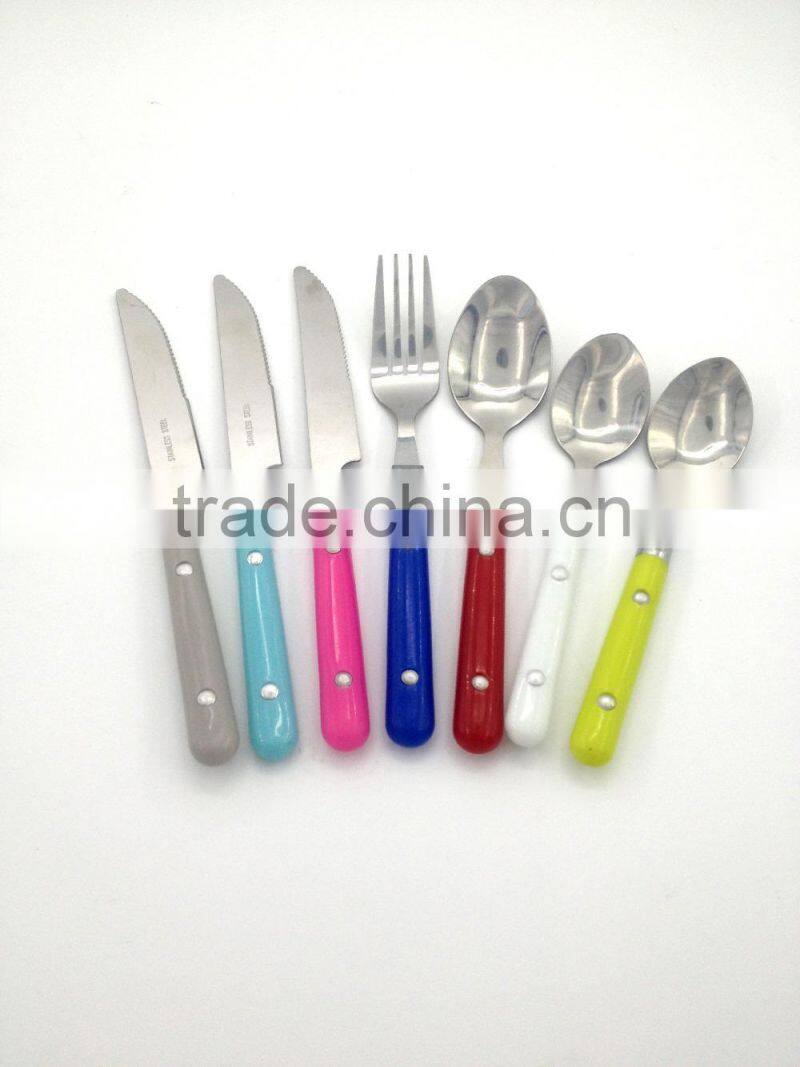 Macaron French Blue Cutlery with Riveted Handle