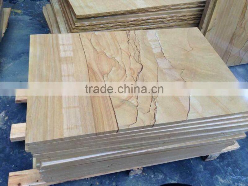 yellow wooden sandstone paving outdoor paving tiles cheap price