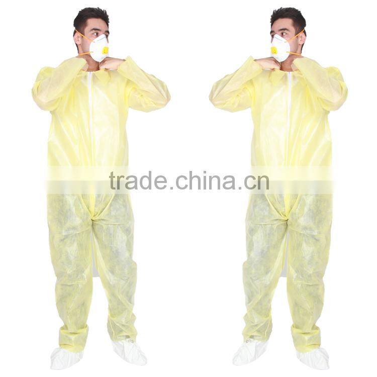 Yellow PP+PE Lamination Waterproof Coverall