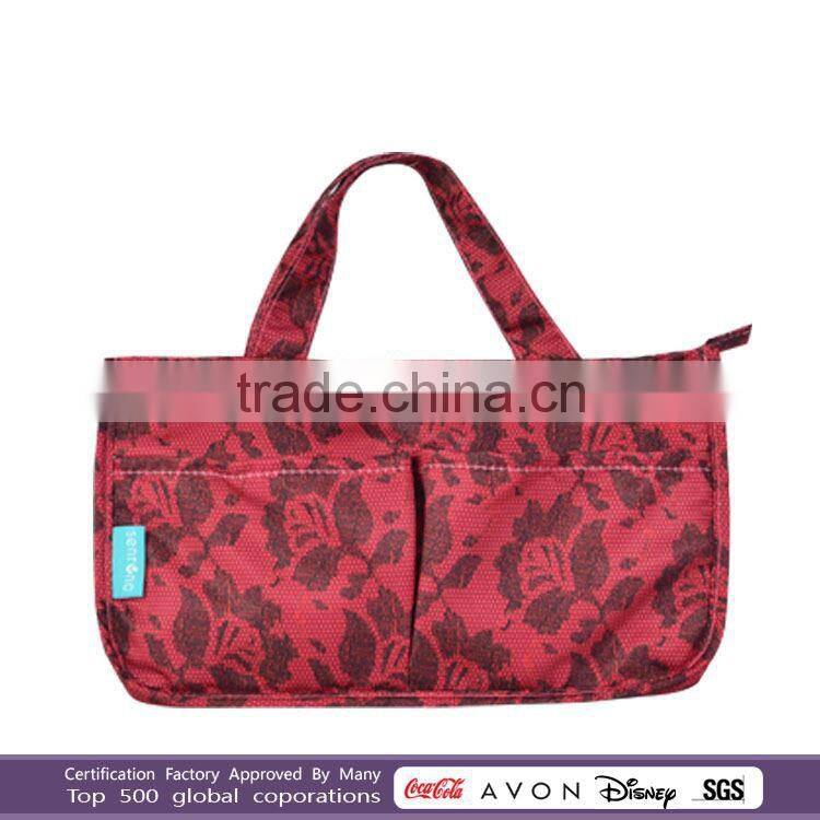 Bag in Bag polyester purse size cosmetic mirrors polyester toiletry bag for women