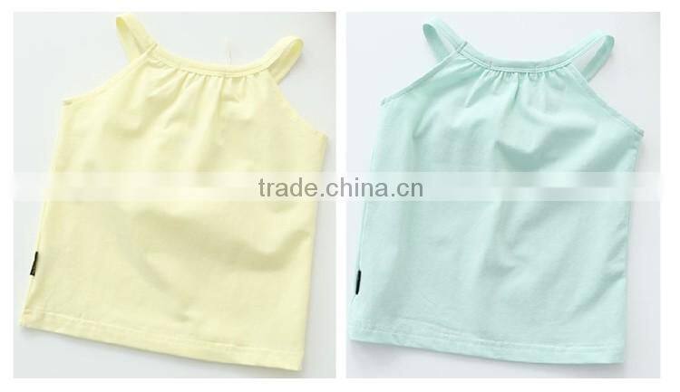 2016 Special Design Lovely Candy Pure Color Comfort Summer Girls Fashion Vest for Children