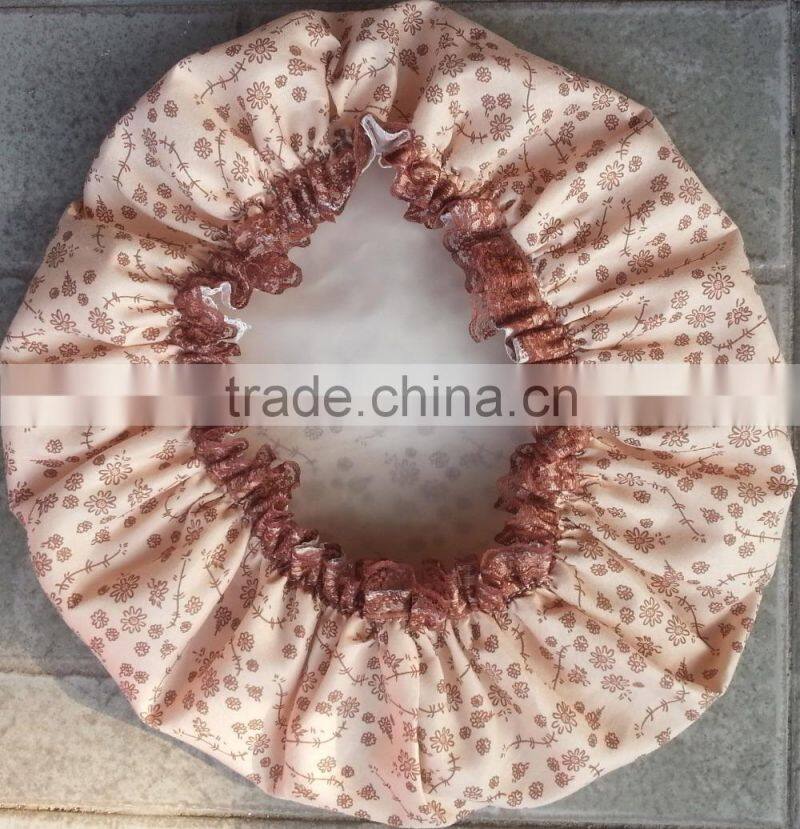 cheap fashion hair fabric colorful printed custom shower cap
