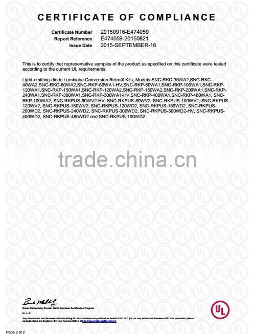 DLC/UL/cUL Listed 5 years warranty 480w led retrofit kit factory price