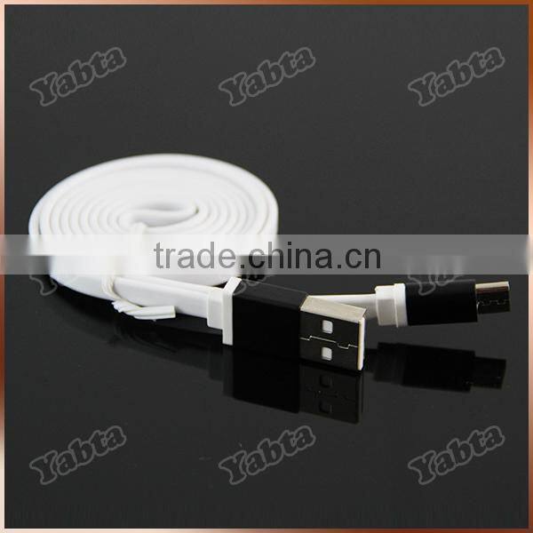 Custom Laser Logo 1M Aluminum Micro USB Cable, Flat 5 Pin Micro USB Data Charging Cable For Samsung