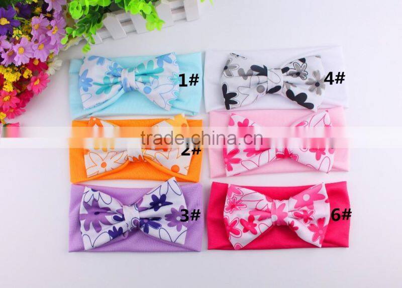 Wholesale Girls Baby Head wraps glitter sequin bowknot Turban Headwear / European style Women Stretch Twist Headband /