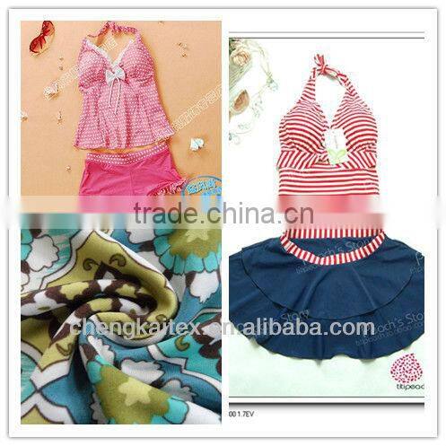 knitted fabrics of polyester spandex single jersey for swimming fabric