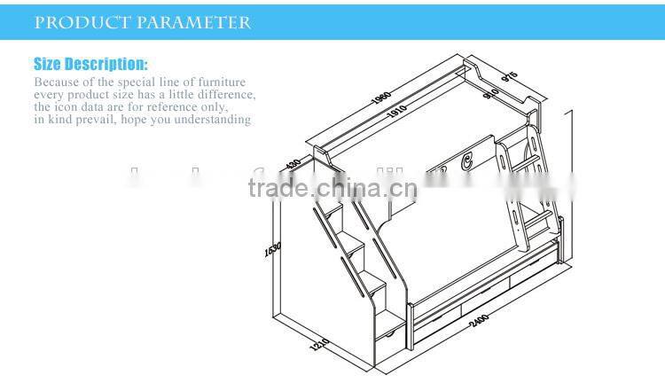 Twin Bunk beds frame double Futon bunk bed 805