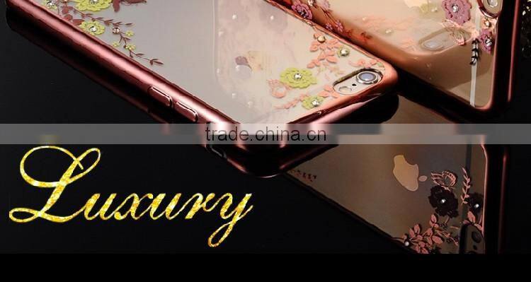 Luxury Design Newest Cellphone Acessories TPU Electroplate Flower Pattern Phone Case for iPhone 5 /6s/6plus