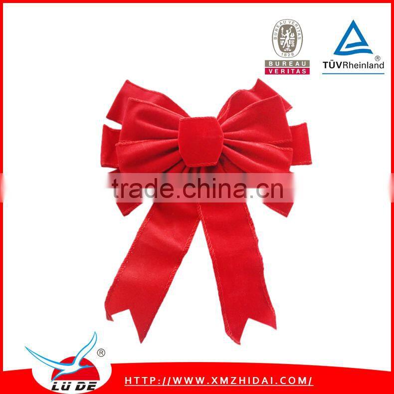 Handmade Velvet Material Christmas Ribbon Bow for Decoration