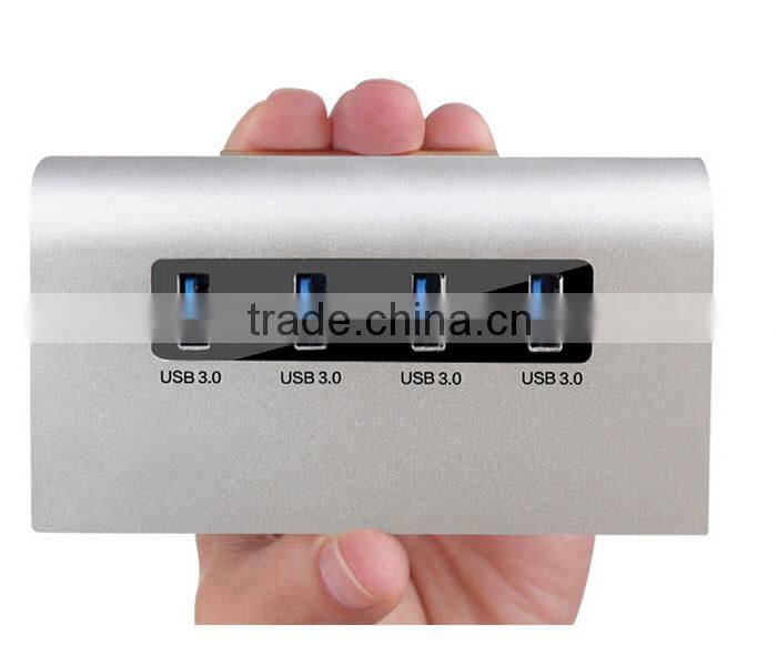 New Portable Aluminum 4 Ports USB 3.0 Hub For Macbook Pro Air Mac iMac Mini
