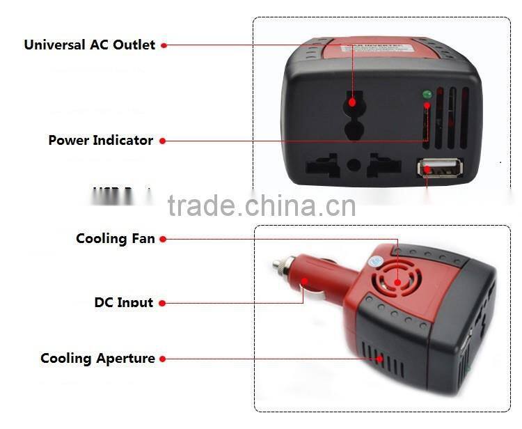 Hot 150W 220V Power Inverter New cigarette lighter Power Supply AC Car Power Inverter Adapter with USB Charger Port