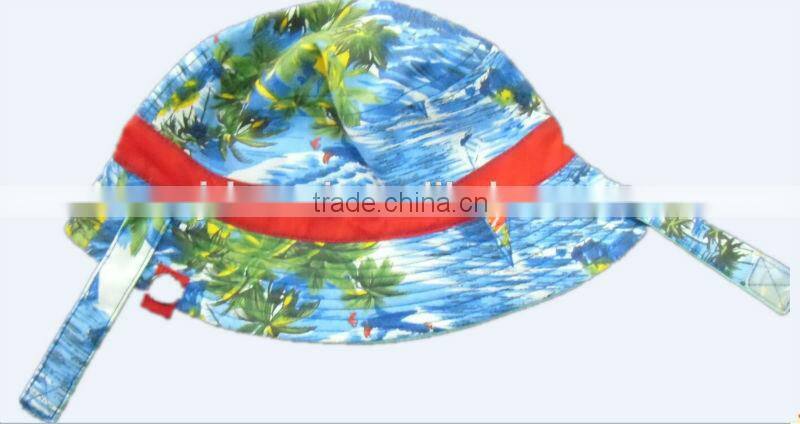 Hawaii print surfers tropical fisherman hat