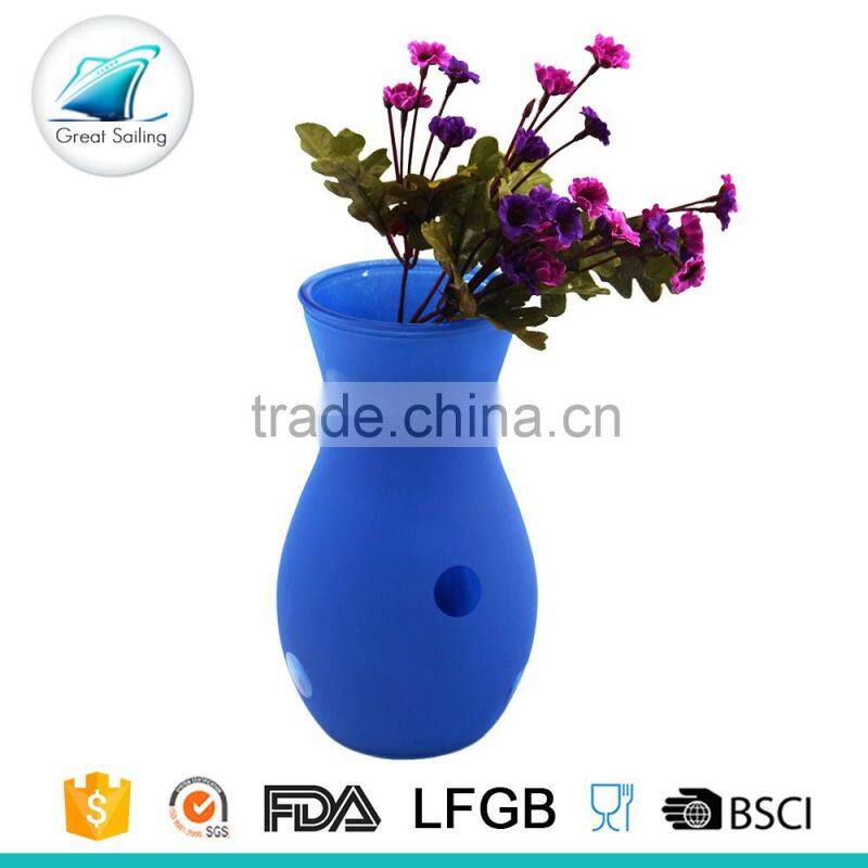 fancy color gourd-shaped cheap glass vase