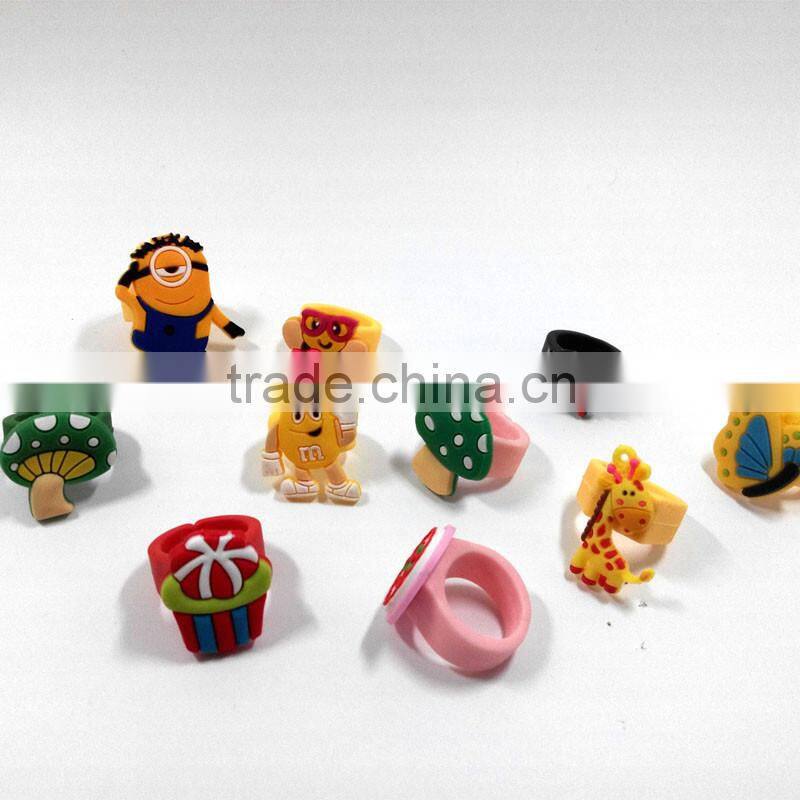 Rubber charms wholesales cheap made custom big finger ring